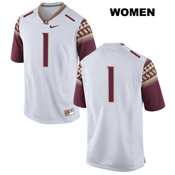 Women's NCAA Nike Florida State Seminoles #1 Levonta Taylor College No Name White Stitched Authentic Football Jersey FXH5469ZN